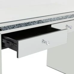 Glam Mirror And Glass Console Table Desk Silver - Olivia & May -Olivia & May GUEST 189e1670 347d 4acc 80f9 770c21ba30b8