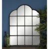 Metal Window Pane Inspired Wall Mirror With Arched Tops And Studs Black - Olivia & May -Olivia & May GUEST 18cdbf92 87fa 4ad4 af48 bfd9a7cd14cd