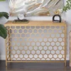 Contemporary Iron Beehive Pattern Console Table Gold - Olivia & May -Olivia & May GUEST 18f34a85 a492 4b69 a6c6 d7642614c48e