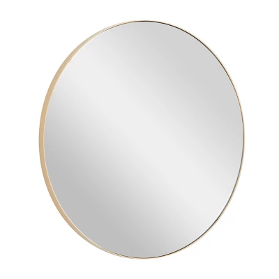 Contemporary Wood Round Frameless Wall Mirror - Olivia & May 7 Contemporary Wood Round Frameless Wall Mirror - Olivia & May - Image 5