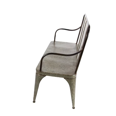 Metal Garden Bench - Olivia & May 4 Metal Garden Bench - Olivia & May - Image 2