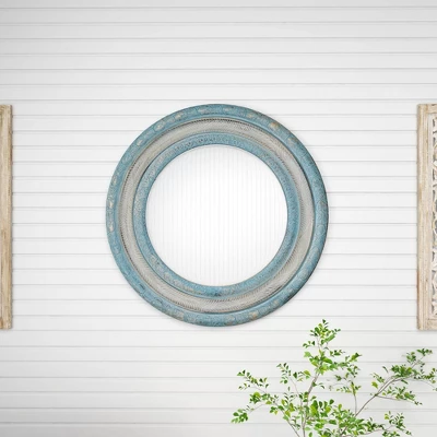 Wood Floral Carved Wall Mirror Beige - Olivia & May 11 Wood Floral Carved Wall Mirror Beige - Olivia & May - Image 9