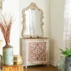 Natural Wood Cabinet With Trellis Doors Light Brown - Olivia & May