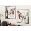 Set Of 2 Metal Wine Wall Decors With Grapes Detailing - Olivia & May