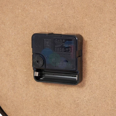 9"x9" Wooden Geometric Clock With Brown Wood Accents Black - Olivia & May: Silent, Modern Design, MDF Material 6 9"x9" Wooden Geometric Clock With Brown Wood Accents Black - Olivia & May: Silent, Modern Design, MDF Material - Image 4