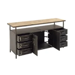 Industrial Wood Buffet Gray - Olivia & May -Olivia & May GUEST 1a7e8b7b e37c 4636 a449 88471e17eeea