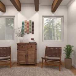 Metal Abstract 5 Wavy Panels Wall Decor With Embossed Details - Olivia & May -Olivia & May GUEST 1b3e1592 20cc 4ceb aa25 e7a4a9186971