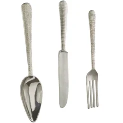 Set Of 3 Aluminum Metal Utensils Knife Spoon And Fork Wall Decors - Olivia & May -Olivia & May GUEST 1c1367a8 1db4 4ba6 8aa1 09035dddb825