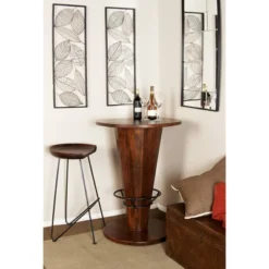 Rustic Gum Tree Wood Bar Height Table - Brown - Olivia & May