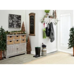 Vintage Wood Wall Clock Black - Olivia & May -Olivia & May GUEST 1d3995c9 0fe1 4c46 800c 139c9b370271