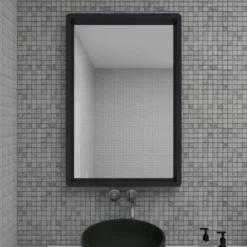 36" X 36" Contemporary Wood Rectangle Wall Mirror Black - Olivia & May -Olivia & May GUEST 1e1eec9c 6c6d 4c6b 8793 f633db0521da