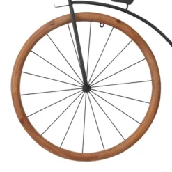 Metal Bike Penny Farthing Wall Decor With Wood Wheels Brown - Olivia & May -Olivia & May GUEST 1e8a0d07 8f2a 45f1 bb2f 360f31cf2784