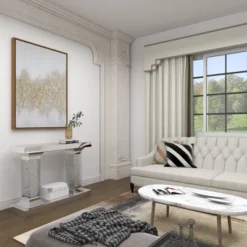 Glam Wood Console Table Clear - Olivia & May -Olivia & May GUEST 1e962758 afb6 4d93 a1dd 822988914852