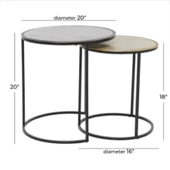 2pc Industrial Aluminum Accent Tables Black - Olivia & May -Olivia & May GUEST 1ee061e8 d15e 48bf 9956 ace8b385c499