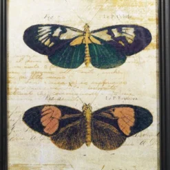 Vintage Glass Butterfly Wall Art, Iron, 36" Height, Set Of 2 - Olivia & May -Olivia & May GUEST 1f322bcf 5023 4c07 8086 c4d578476ab3