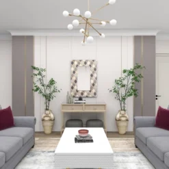 Wood Wall Mirror With Diamond Pattern Beige - Olivia & May -Olivia & May GUEST 1f70bb99 d0dc 444f 8192 d3ef7bab8302