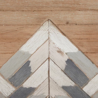 Wood Geometric Mountain Wall Decor Brown - Olivia & May 4 Wood Geometric Mountain Wall Decor Brown - Olivia & May - Image 2