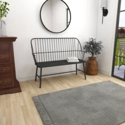 Traditional Outdoor Patio Bench - Black - Olivia & May -Olivia & May GUEST 1fb7a6fe 211c 41b8 b743 107b62051d90