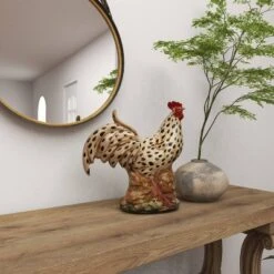 14" X 13" Farmhouse Ceramic Chicken Garden Sculpture Beige - Olivia & May -Olivia & May GUEST 2039a2aa e2a1 4079 bae7 d1f592a93508