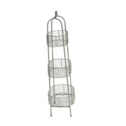 41" 3 Tier Rustic Farmhouse Iron Basket Stand - Olivia & May -Olivia & May GUEST 209482f8 56c3 4852 a678 af6af550258e
