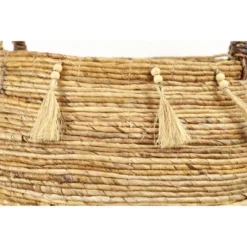 2pk Large Round Leaf Storage Baskets Natural/Beige - Olivia & May -Olivia & May GUEST 20d2ee55 5009 4f67 8953 5edd05cca96e