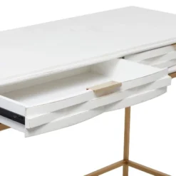 Contemporary 2 Drawer Metal Console Table White - Olivia & May -Olivia & May GUEST 212d8e50 2d8d 4642 b5c4 4dab393221e2