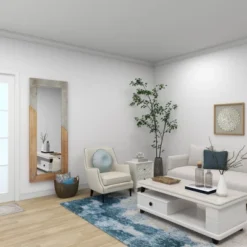 Wood Wall Mirror With Metal Detailing Beige - Olivia & May -Olivia & May GUEST 214a17cd f501 4006 8f4b 8634ad1f9ad9