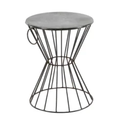 Metal Stool Patio Accent Table - Olivia & May -Olivia & May GUEST 2195a6c7 8f4f 4cdc b3c6 9a7cefb9daf8