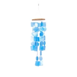 6" Glass Coastal Abstract Windchime Blue/Natural - Olivia & May -Olivia & May GUEST 22364315 1a9b 4ff6 94af 2bb9c5d0397d