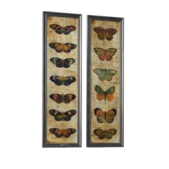 Vintage Glass Butterfly Wall Art, Iron, 36" Height, Set Of 2 - Olivia & May -Olivia & May GUEST 223bc8f4 5392 4287 9a06 1a8ebe145e20