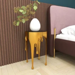 Contemporary Aluminum Melting Accent Table - Olivia & May -Olivia & May GUEST 2244df20 c899 4cd2 8932 9d7490f155ad