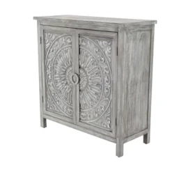 Farmhouse Wood Cabinet Gray - Olivia & May -Olivia & May GUEST 2261ff55 bb0b 49e9 8377 0b7cbce6ed1b