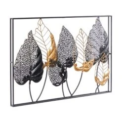 Metal Leaf Tall Cut-Out Wall Decor With Intricate Laser Cut Designs Black - Olivia & May -Olivia & May GUEST 2275c9c2 9b42 43e5 9409 cbd569f8af2c