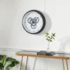 20" X 20" Round Metal Wall Clock With Functioning Gear Center Black/White - Olivia & May 2 20" X 20" Round Metal Wall Clock With Functioning Gear Center Black/White - Olivia & May -Olivia & May GUEST 22875f2a bf61 4a79 9b1e c39f388a42fd