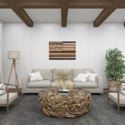 Wood American Flag Handmade Wall Decor Dark Brown - Olivia & May -Olivia & May GUEST 22b77862 120d 4628 ab36 042fb970935c