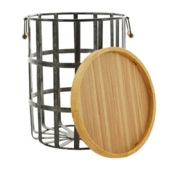 Set Of 2 Metal Storage Baskets Black - Olivia & May -Olivia & May GUEST 2388ff1b f07d 405c 905f 516c5bc7183f