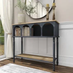 Farmhouse Wood Console Table Black - Olivia & May -Olivia & May GUEST 23accaa1 7efa 41fc 9f29 c3003daed1c6