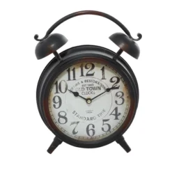 Metal Clock With Bell Style Top - Olivia & May -Olivia & May GUEST 2454b3ef bbfe 47ee 8e65 b06991e7edf1