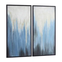 Contemporary Canvas Abstract Framed Wall Art With Black Frame Set Of 2 Blue - Olivia & May -Olivia & May GUEST 2578c353 583e 4716 9d8f 8879d84a465d
