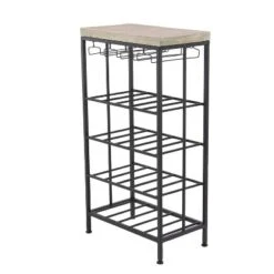 Industrial Metal Rectangle Wine Rack Black - Olivia & May -Olivia & May GUEST 25bd48d8 f6bc 4411 a65d a70085e153fc