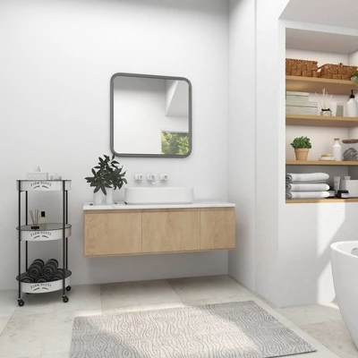 Contemporary Iron Metal Wall Mirror Gray - Olivia & May 14 Contemporary Iron Metal Wall Mirror Gray - Olivia & May - Image 12