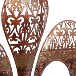 Metal Fleur De Lis Wall Decor With Perforated Details Brown - Olivia & May -Olivia & May GUEST 263cbef4 e056 4f55 9266 4666af089339