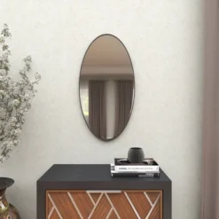 Wood Oval Wall Mirror – Olivia & May -Olivia & May GUEST 264855c8 f973 4313 9a0e a54015d04d86