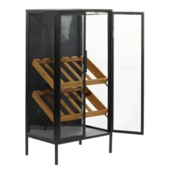 Contemporary Wood Standing Wine Rack Black - Olivia & May -Olivia & May GUEST 2682799c 8a2c 40fe 81e9 69e3e0b727f3