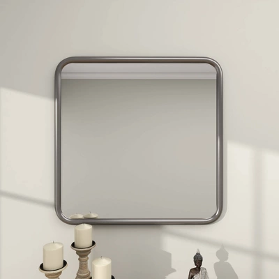 Contemporary Iron Metal Wall Mirror Gray - Olivia & May 11 Contemporary Iron Metal Wall Mirror Gray - Olivia & May - Image 9