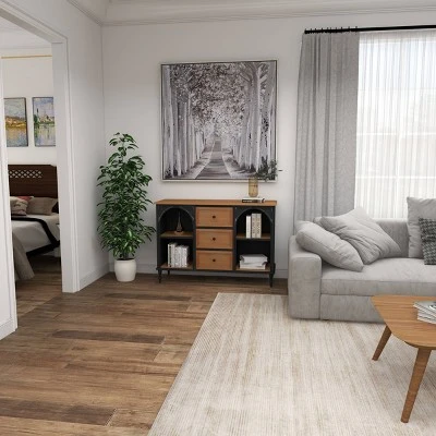 Farmhouse Wood And Metal Cabinet Black - Olivia & May 18 Farmhouse Wood And Metal Cabinet Black - Olivia & May - Image 16