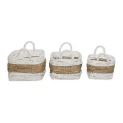2pk Wood Natural Storage Baskets White - Olivia & May -Olivia & May GUEST 276683d6 9768 4cde 9d9a 0ea8618ad93a
