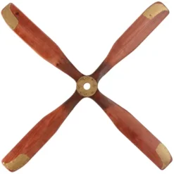 Wood Airplane Propeller 4 Blade Wall Decor With Aviation Detailing Brown - Olivia & May -Olivia & May GUEST 27969b75 a98e 49bf a6a0 44a320618bc9