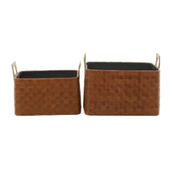 Set Of 2 Leather Magazine Holder - Olivia & May -Olivia & May GUEST 27b29c0f e16b 4eb8 96bc 47e7e1ebc817