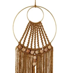 38" X 10" Fabric Macrame Intricately Weaved Wall Decor With Beaded Fringe Tassels Brown - Olivia & May -Olivia & May GUEST 27d66a64 e4cc 44e9 8fba 9a8e2437ea90